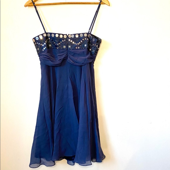 BCBG navy dress with silver details - Picture 3 of 4